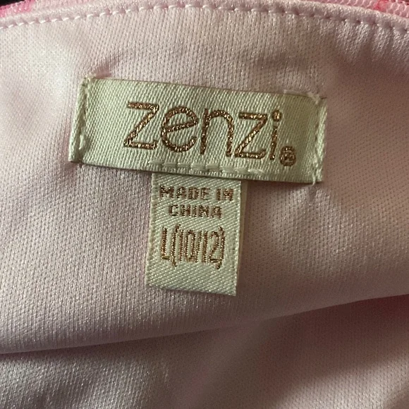 Zenzi Girls Floral Pink Tulle, High-Low Dress,Lined. Child’s Size Large (10-12) - Picture 6 of 8